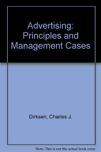 Stock image for Advertising: Principles and Management Cases for sale by Redux Books