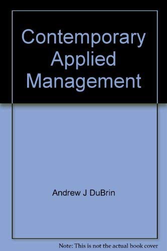 Stock image for Contemporary Applied Management for sale by Virtuous Volumes et al.
