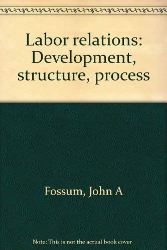 Stock image for Labor relations: Development, structure, process for sale by Wonder Book