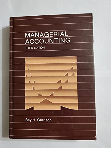 Imagen de archivo de Managerial Accounting: Concepts for Planning, Control, Decision Making a la venta por Wonder Book