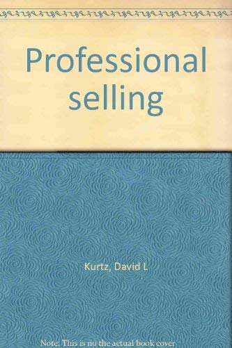 Beispielbild fr Professional Selling zum Verkauf von Black and Read Books, Music & Games