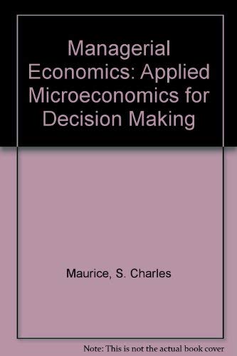 Beispielbild fr Managerial economics: Applied microeconomics for decision making (Irwin publications in economics) zum Verkauf von ThriftBooks-Atlanta