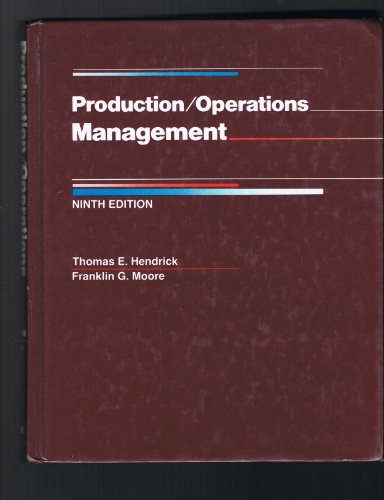 Beispielbild fr Production/Operations Management zum Verkauf von Wonder Book