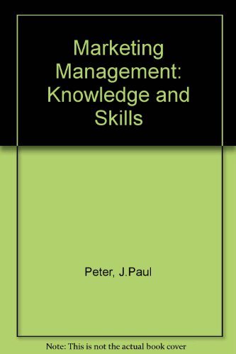 Imagen de archivo de Marketing management: Knowledge and skills : text, analysis, cases, plans a la venta por HPB-Red
