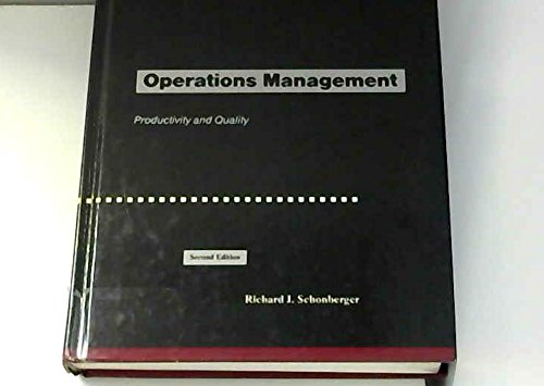 Operations Management: Productivity and Quality (9780256030747) by Schonberger, Richard J.