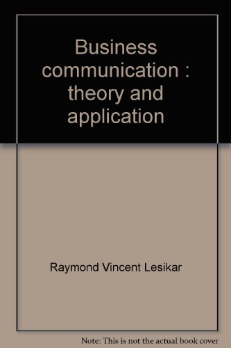 Stock image for Business communication: Theory and application for sale by HPB-Red