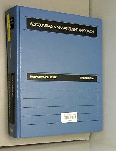Beispielbild fr Accounting : A Management Approach zum Verkauf von Better World Books
