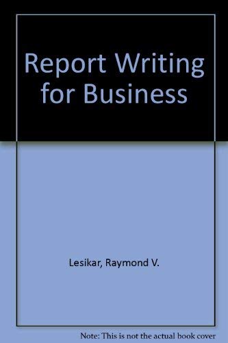 Stock image for Report writing for business for sale by dsmbooks