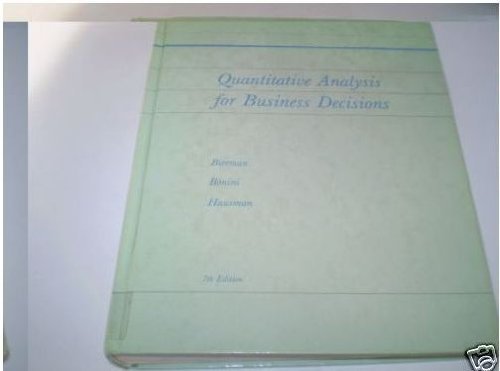 9780256033816: Quantitative Analysis for Business Decisions