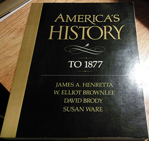 Beispielbild fr America's History to 1877 zum Verkauf von Wonder Book