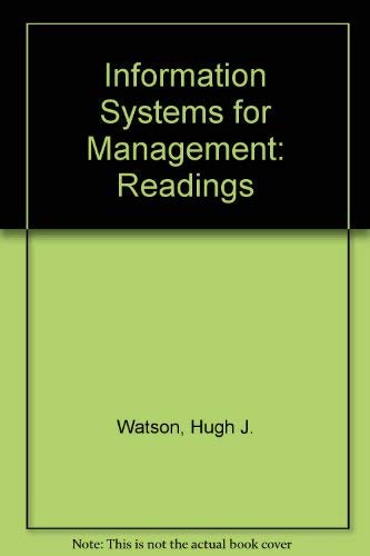 Imagen de archivo de Information systems for management: A book of readings a la venta por Wonder Book