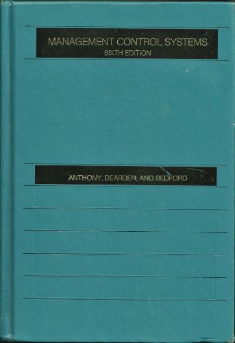 Imagen de archivo de Management control systems (The Robert N. Anthony/Willard J. Graham series in accounting) a la venta por HPB-Red