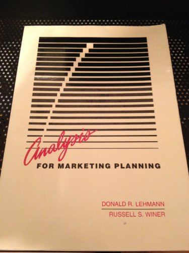 Imagen de archivo de Analysis for Marketing Planning (Instructor's Edition) a la venta por BookHolders