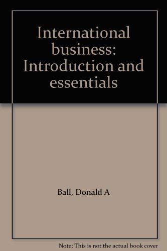 Stock image for International business: Introduction and essentials for sale by HPB-Red
