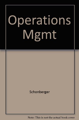 Operations Management: Serving the Customer (9780256058345) by Schonberger, Richard J.