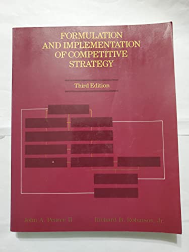Stock image for Formulation and Implementation of Competitive Strategy for sale by Better World Books