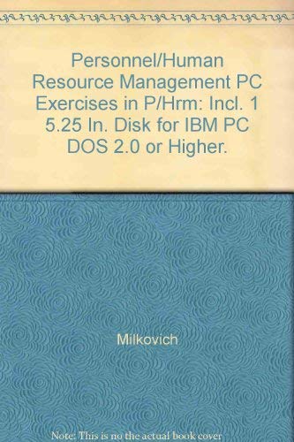 Stock image for Personnel/Human Resource Management PC Exercises in P/Hrm for sale by POQUETTE'S BOOKS
