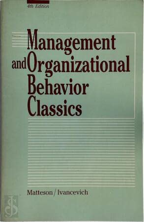 Beispielbild fr Management and organizational behavior classics zum Verkauf von Wonder Book