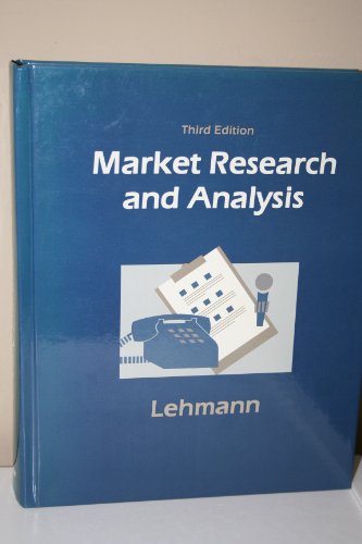 Stock image for Marketing Research and Analysis for sale by Better World Books