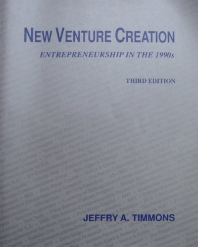 Stock image for New Venture Creation : Entrepreneurship in the 1990's for sale by Better World Books