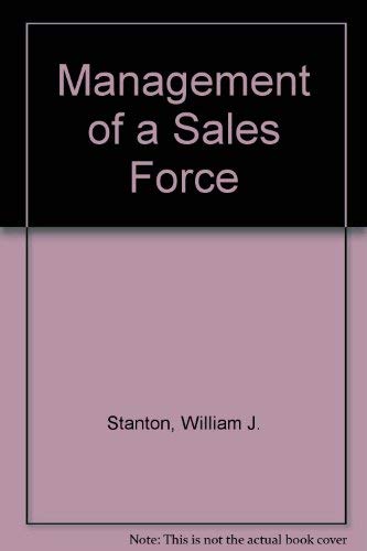 9780256079968: Management of a Sales Force