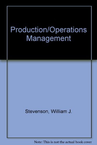 Production/Operations Management (Irwin Introductory Accounting Series) (9780256080292) by Stevenson, William J.