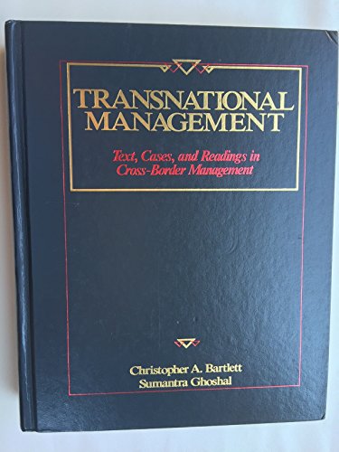 Stock image for Transnational Management: Text, Cases, and Readings in Cross Border Management for sale by Cronus Books