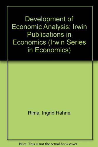 9780256086317: Development of Economic Analysis: Irwin Publications in Economics (Irwin Series in Economics)