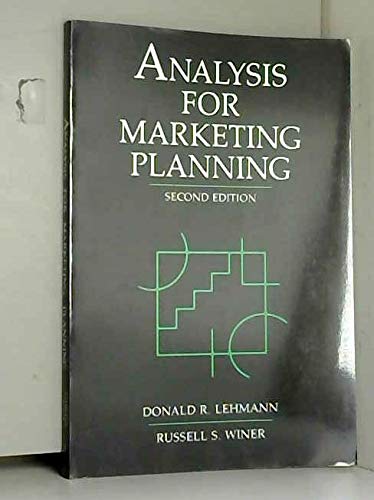 Imagen de archivo de Analysis for Marketing Planning a la venta por HPB-Red