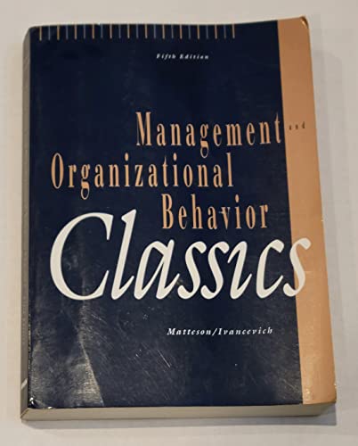 Beispielbild fr Management and Organizational Behavior Classics zum Verkauf von SecondSale