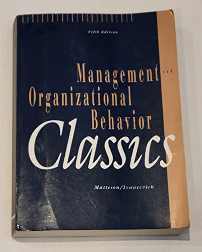Imagen de archivo de Management and Organizational Behavior Classics a la venta por ThriftBooks-Atlanta