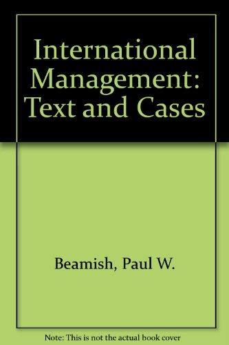 Stock image for International Management: Text and Cases for sale by BookHolders