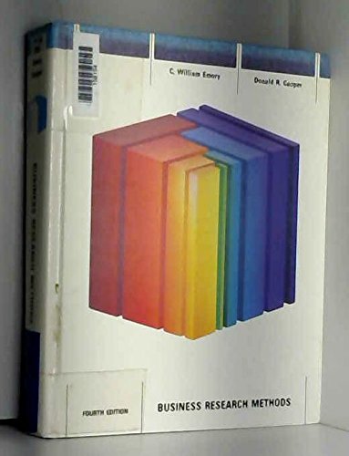 Business Research Methods (9780256092653) by Emory, C.William; Cooper, Donald R.