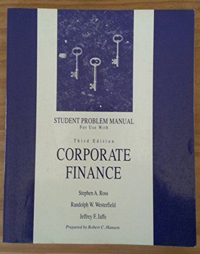 Imagen de archivo de Corp Fin-Student Prob Manual a la venta por WorldofBooks