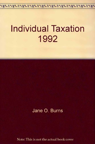 Beispielbild fr Individual Taxation 1992: zum Verkauf von NEPO UG