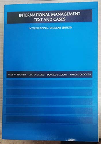 Beispielbild fr International Management: Text and Cases zum Verkauf von Goldstone Books