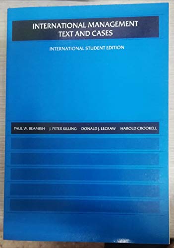 Stock image for International Management: Text and Cases for sale by Goldstone Books