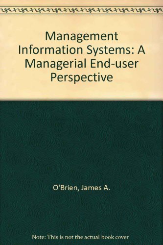 Imagen de archivo de Management Information Systems: A Managerial End User Perspective a la venta por HPB-Red