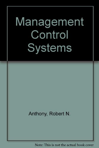 Imagen de archivo de Management control systems a la venta por HPB-Red