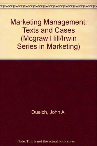 Beispielbild fr Marketing Management : Text and Cases zum Verkauf von Better World Books