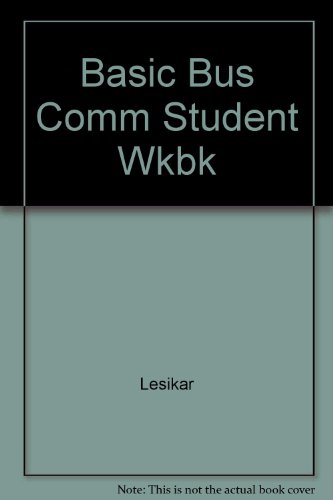 Imagen de archivo de Basic Bus Comm Student Wkbk a la venta por Hawking Books