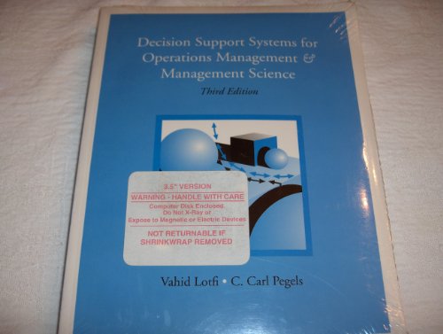 Stock image for Decision Support Systems for Operations Management and Management Science for sale by HPB-Red