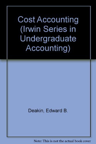 Imagen de archivo de Cost Accounting (Irwin Series in Undergraduate Accounting) a la venta por WorldofBooks