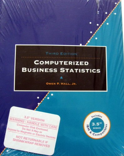 Stock image for Computerized Business Statistics With 3.5 Disc for sale by Wonder Book