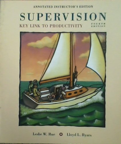 Stock image for Supervision: Key Link to Productivity (Annotated Instructor's Edition) (4th Edition) for sale by Unique Books For You