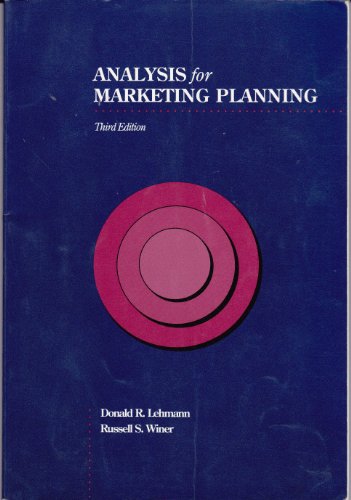 Stock image for Analysis for Marketing Planning (The Irwin Series in Marketing) for sale by Wonder Book