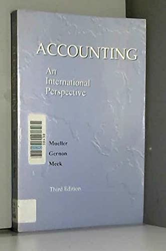 Imagen de archivo de Accounting: An International Perspective (The Business One Irwin Professional Accounting Library) a la venta por NEPO UG