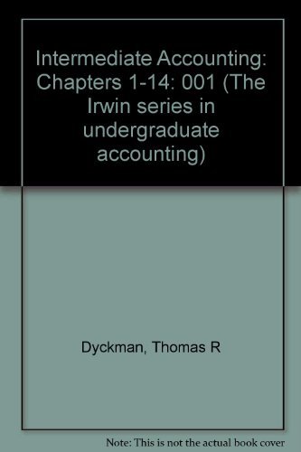 Stock image for Intermediate Accounting: Chapters 1-14 (Irwin Series in Undergraduate Accounting) for sale by HPB-Red