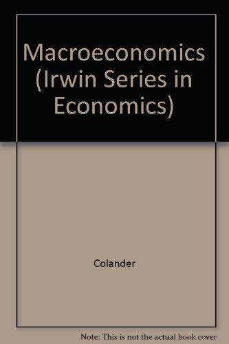 Stock image for Macroeconomics (Irwin Series in Economics) for sale by HPB-Red