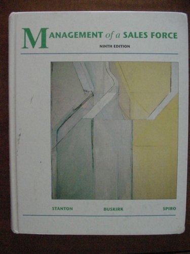 9780256138184: Management of a Sales Force